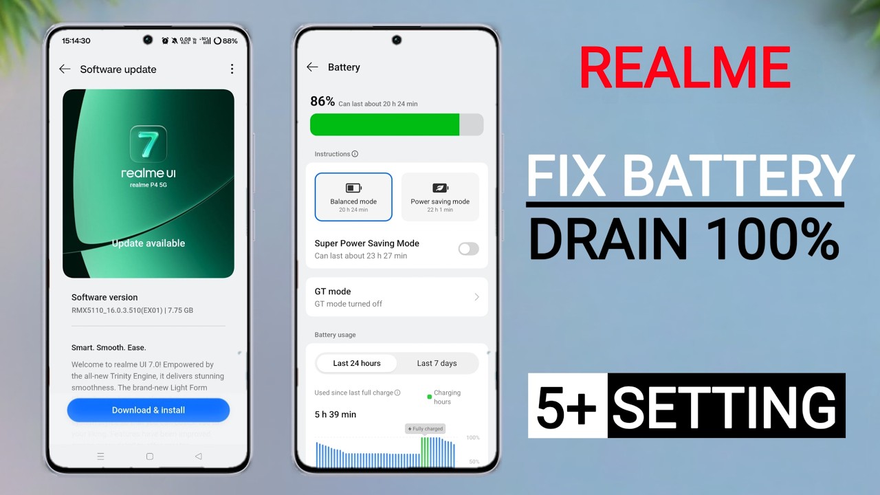 5 Ways To Fix Battery Drain in Realme Phone | How to Fix Battery Issue GT 7T/6T,P3 Pro,11/12/13 Pro