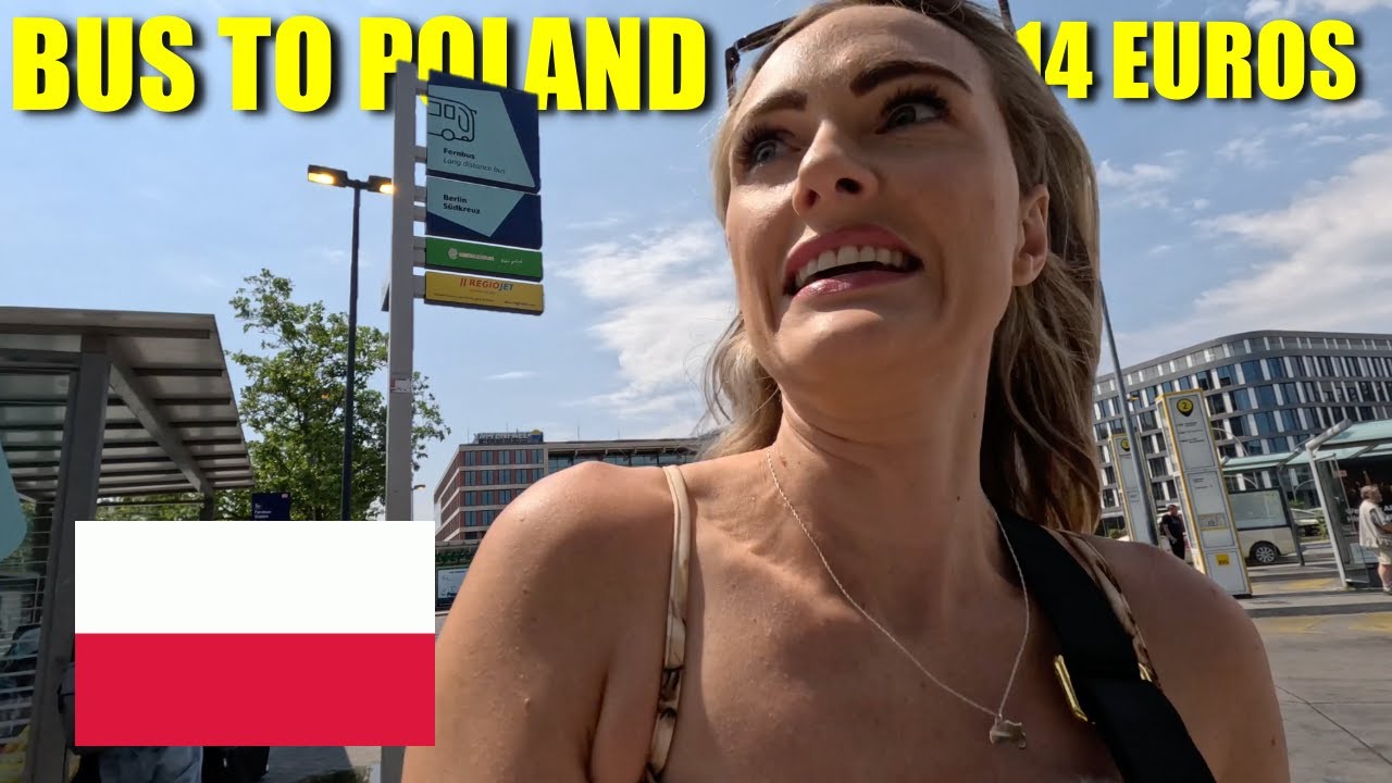 We took a 15 Euro bus ticket from Germany to Poland - And nearly missed the bus! Berlin to Szczecin