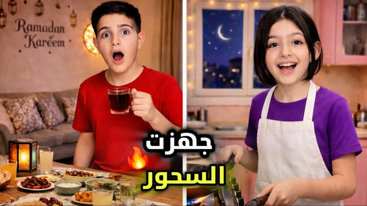 ريناد جهزت السحور🔥ساوت مقلب في ياسر على السحور😅ياحرام شو صار فيه🥺