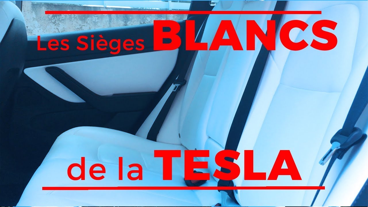 Les sièges blancs de la Tesla Model 3