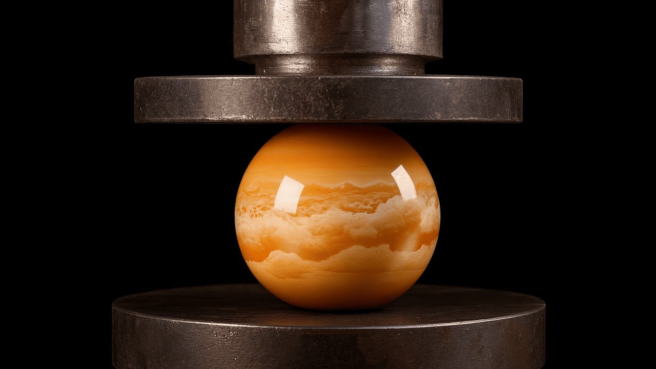 Crushing Realistic Planets Under Hydraulic Press  Chocolate & Sauce Filled Planets ASMR AI
