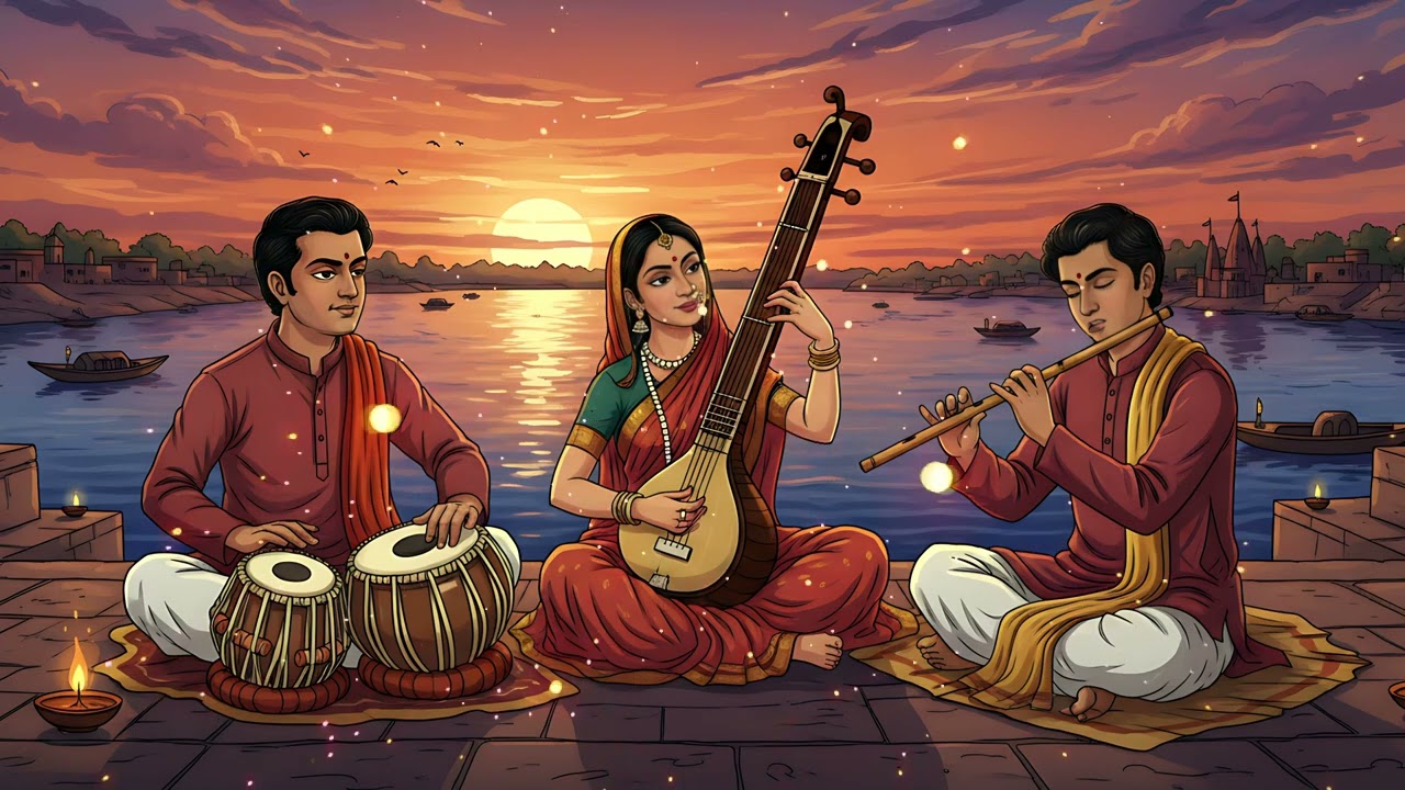 Mind Relaxing Flute Tabla and Sitar Compilation   Hindustani Instrumental Music , Vol - 56