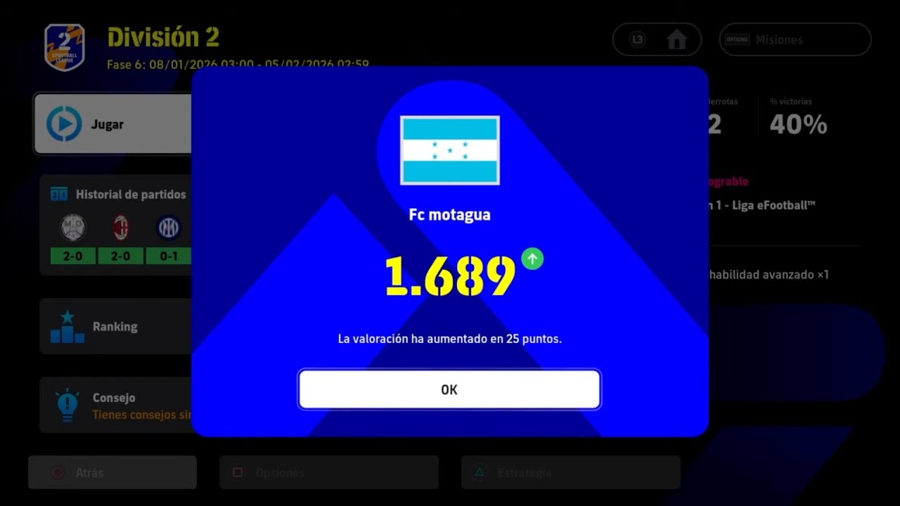 Efootball 2da division  /enero 30/01/2026