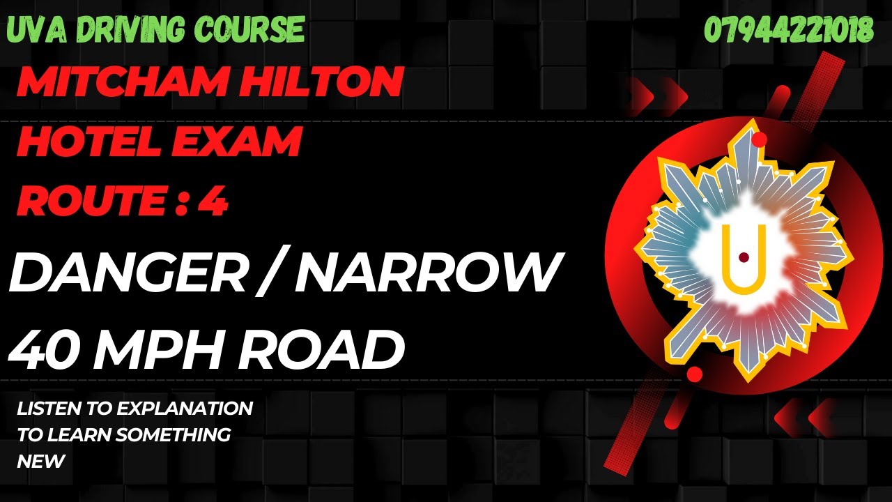 MITCHAM REAL DRIVING TEST EXAM ROUTE : 4 | HILTON HOTEL DANGER 40 MPH ROAD | EXAM ROUTE 2025 |