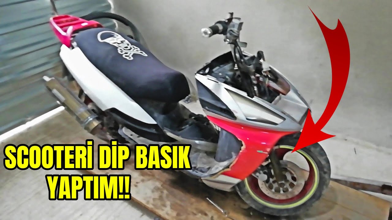 HURDA SCOOTERİ DİP BASIK YAPIM!! #scooter #dipbasık