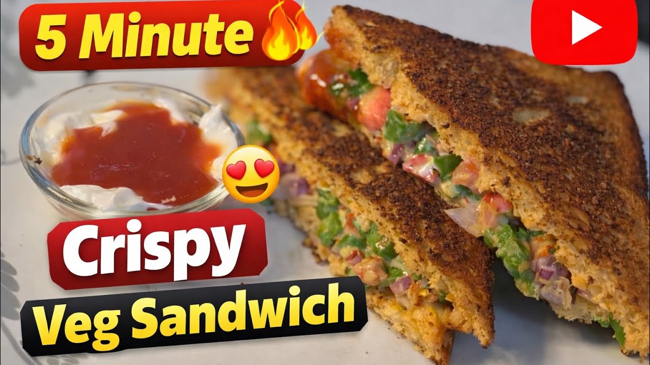 Café Style Veg Sandwich Recipe 🔥