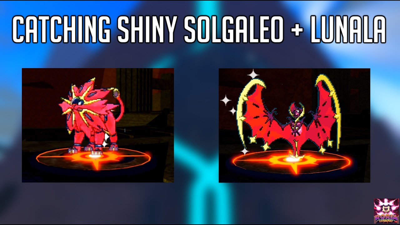 CATCHING SHINY LUNALA + SOLGALEO IN RORIA CONQUEST! (pokemon brick bronze)