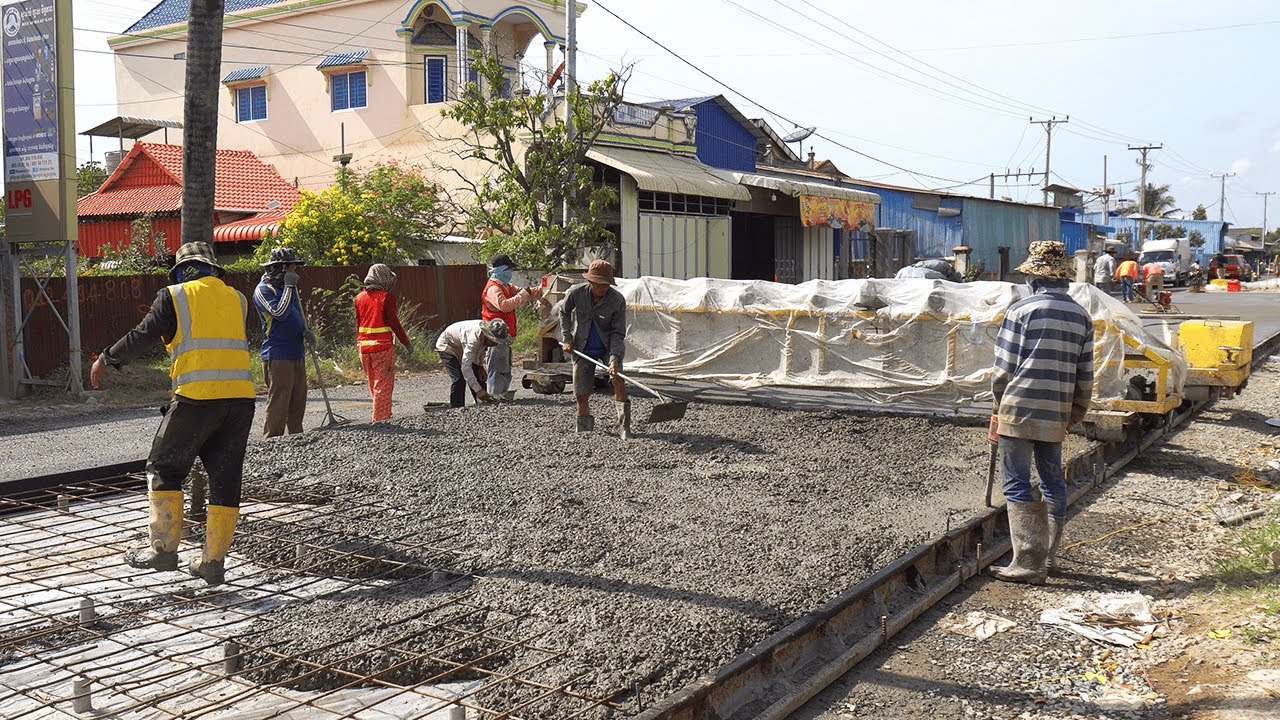 Episode#2 village concrete road construction | Paving Machine Technology