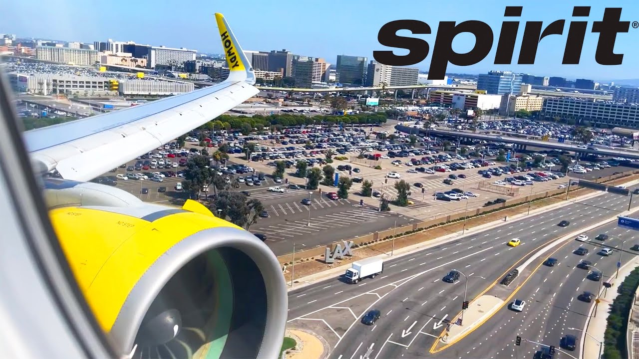 Spirit Airlines Airbus A320neo Landing in Los Angeles (LAX)