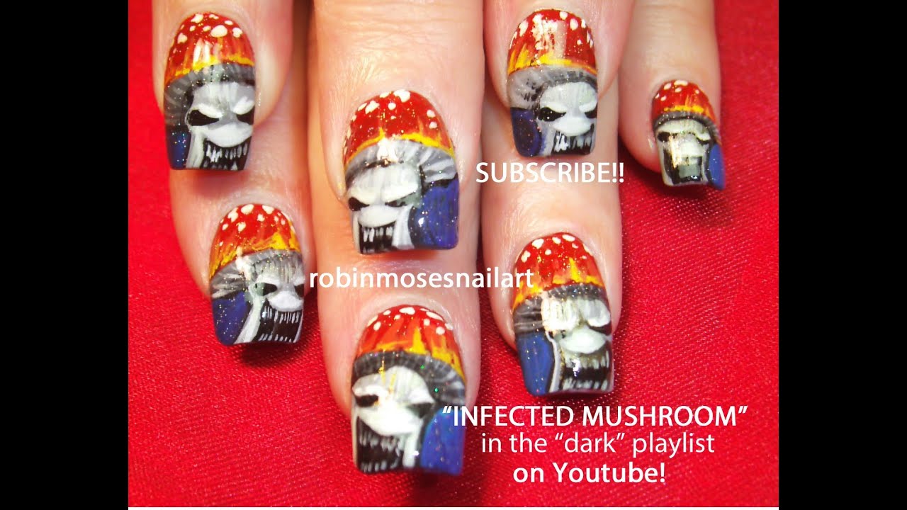 Nail Art! Infected Mushroom Nails | Scary Nail Design tutorial