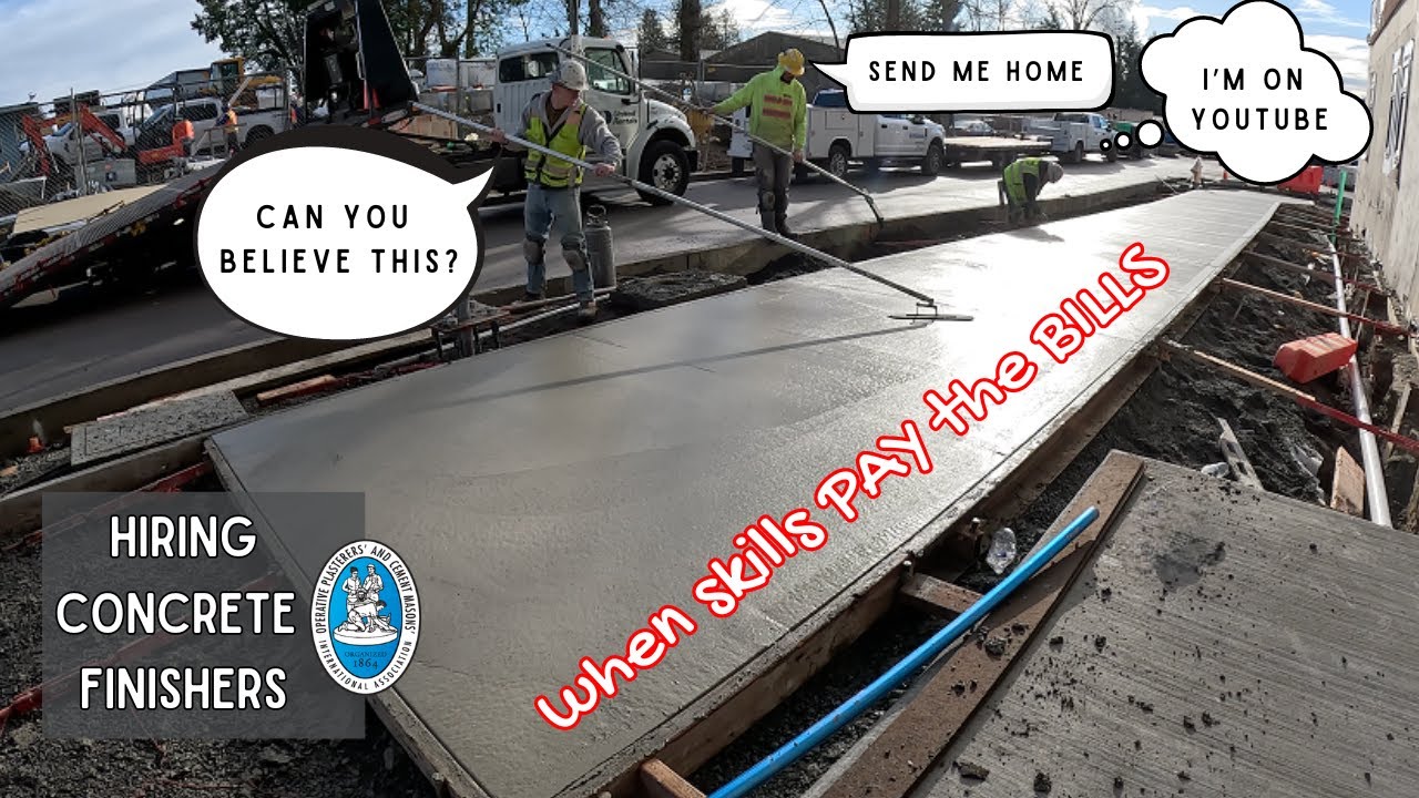 Concrete Finishing A Sidewalk.. Making Rocks Flat For A Living