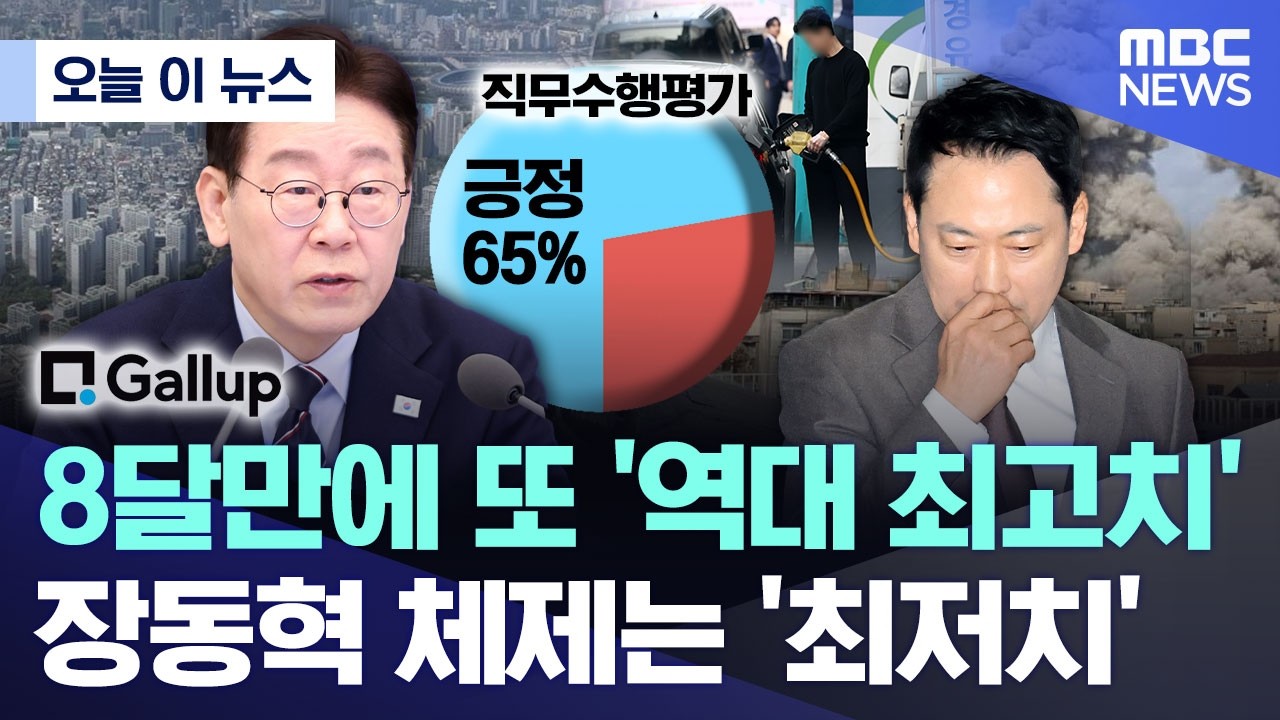 [오늘 이 뉴스] 8달만에 또 '역대 최고치' 장동혁 체제는 '최저치' (2026.03.06/MBC뉴스)