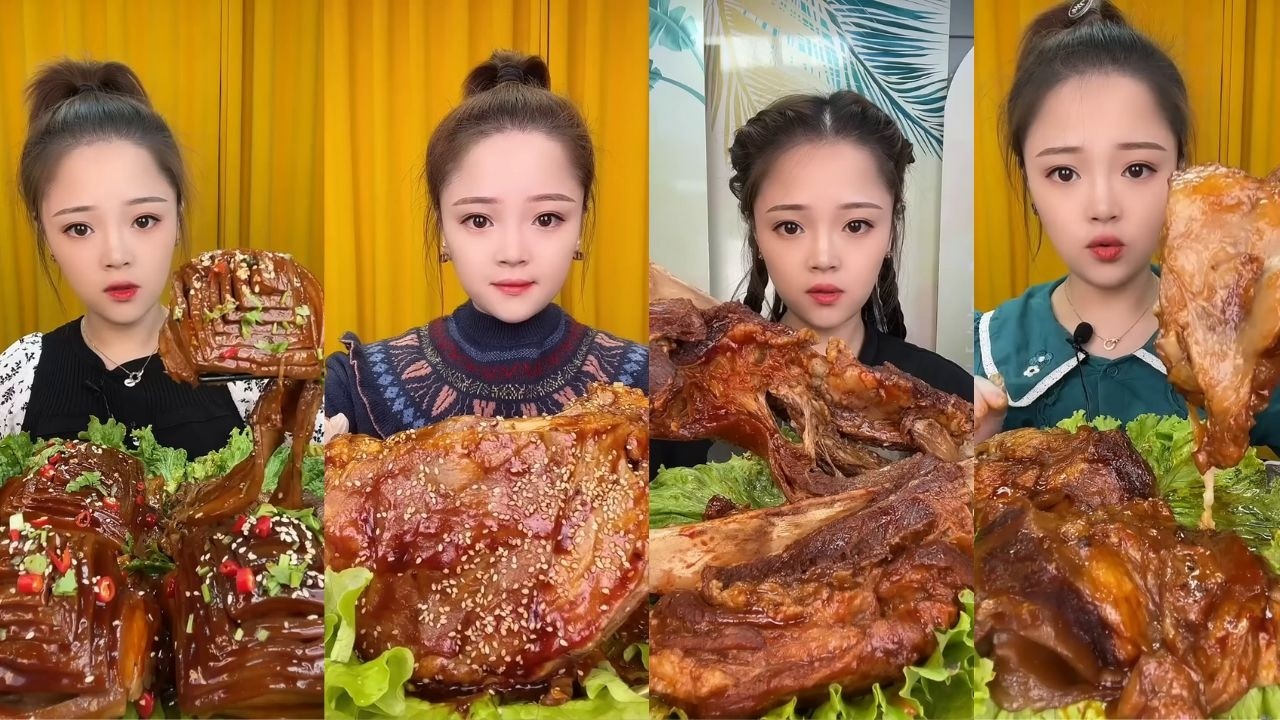 Spicy Braised Pork Belly, Ribs & Knuckle | Xiao Yu Mukbang | Thánh Ăn Thịt Mỡ Food