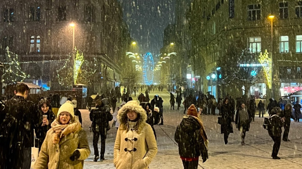 Heavy Snowfall in Brno, Czech Republic