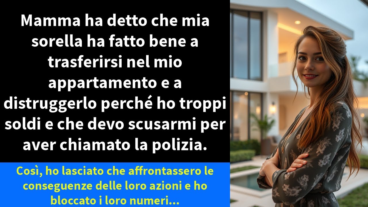 Mamma ha detto che mia sorella ha fatto bene a trasferirsi nel mio appartamento e a distruggerlo