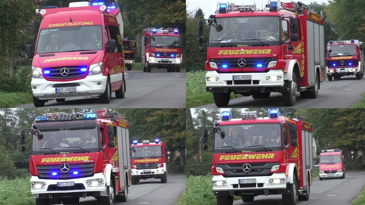 [MANV NACH BUS UNFALL!] Einsatzfahrten der Freiwilligen Feuerwehr H&uuml;nxe zur Gemeinde&uuml;bung