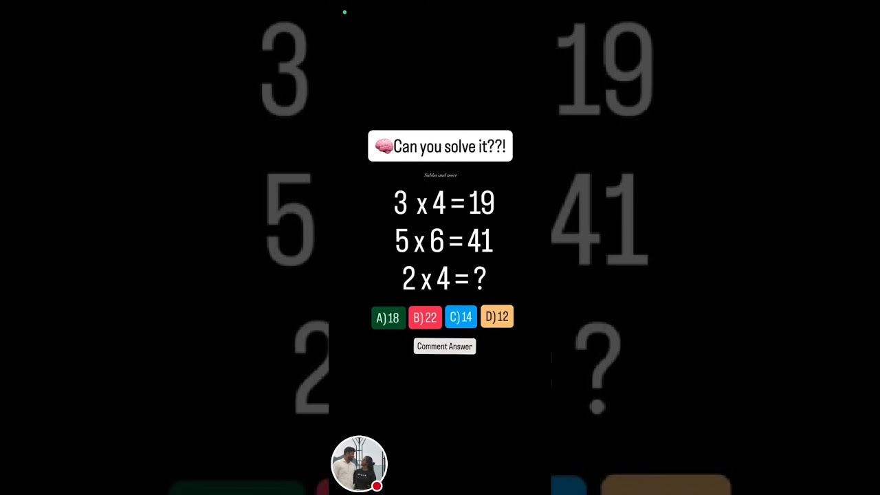 🧠🔥 99% fail this Can you solve it?? Subha and More is live #mathquiz