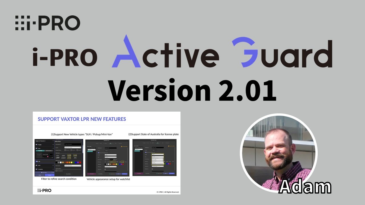 Version up contents of i PRO Active Guard V2.01