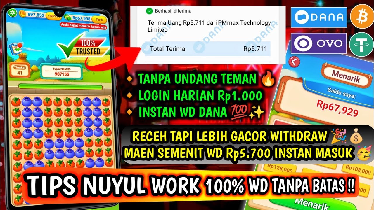 MAEN BENTAR WD Rp5.700 INSTAN !! Cara Nuyul Aplikasi Penghasil Uang Terbaru 2026 Terlegit,Dana Kaget