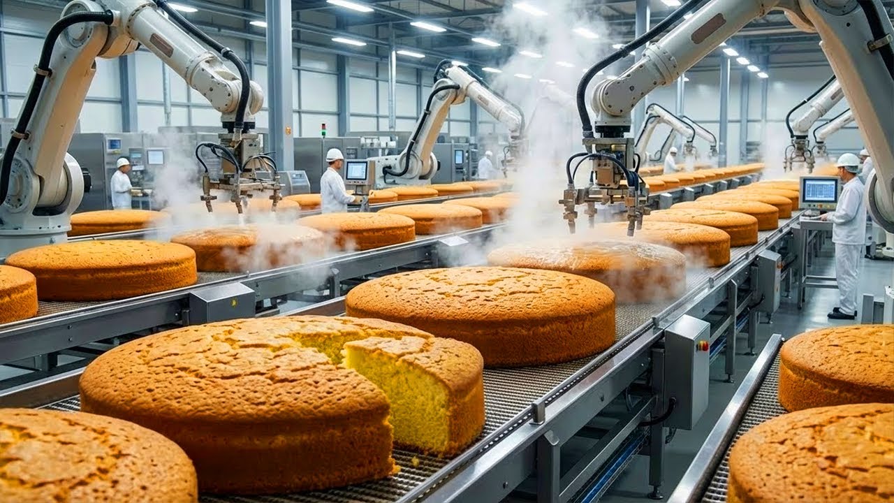 How a Sponge Cake Factory Transforms Wheat Grain Into Fluffy Perfection (Full Process)