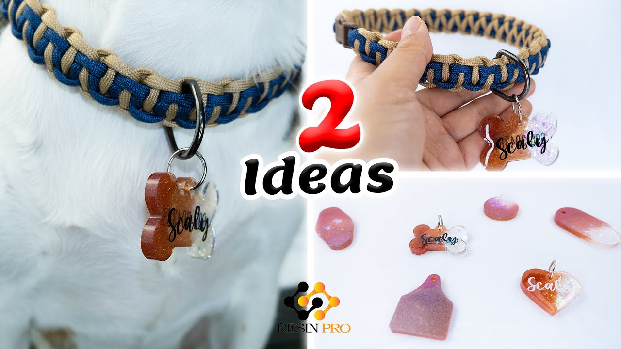 Como hacer un COLLAR para PERROS 🐶+ Su PLAQUITA identificadora con resina 🐕