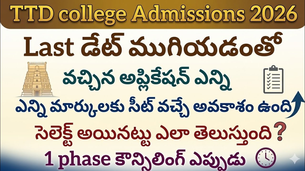 TTD Junior College Admissions 2026 | TTD Intermediate Admissions 2026 @SivaThoughts