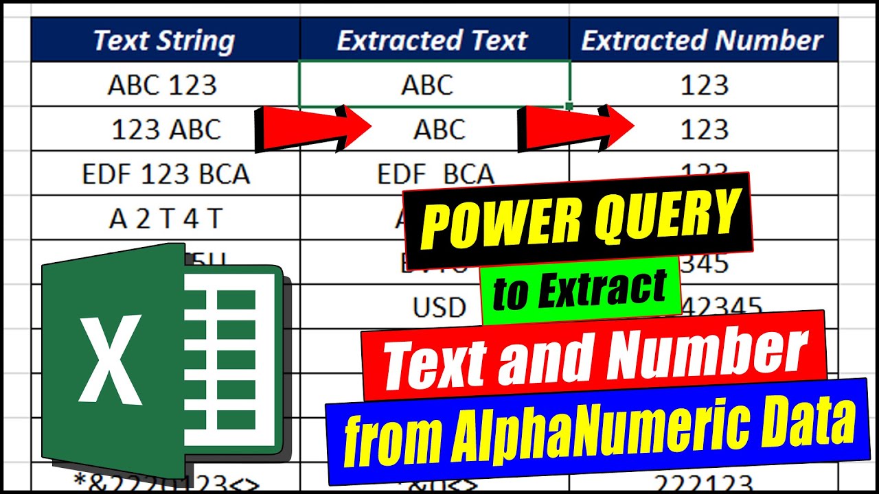Extract Number and Text from Alphanumeric Data