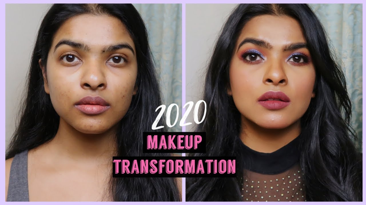 My Full Glam Makeup Transformation 2020 (I applied False Eyelashes for the first time )