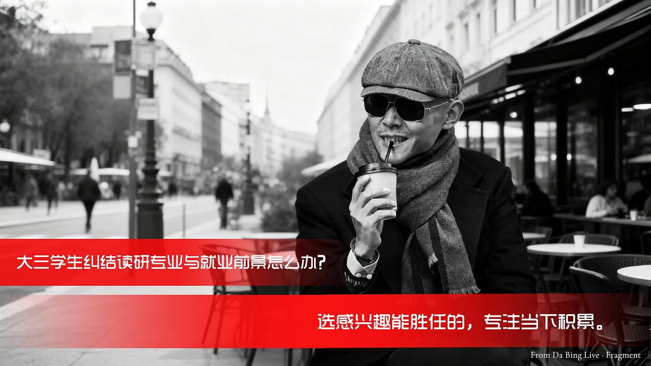大三学生纠结读研专业与就业前景怎么办？大冰：选感兴趣能胜任的，专注当下积累。