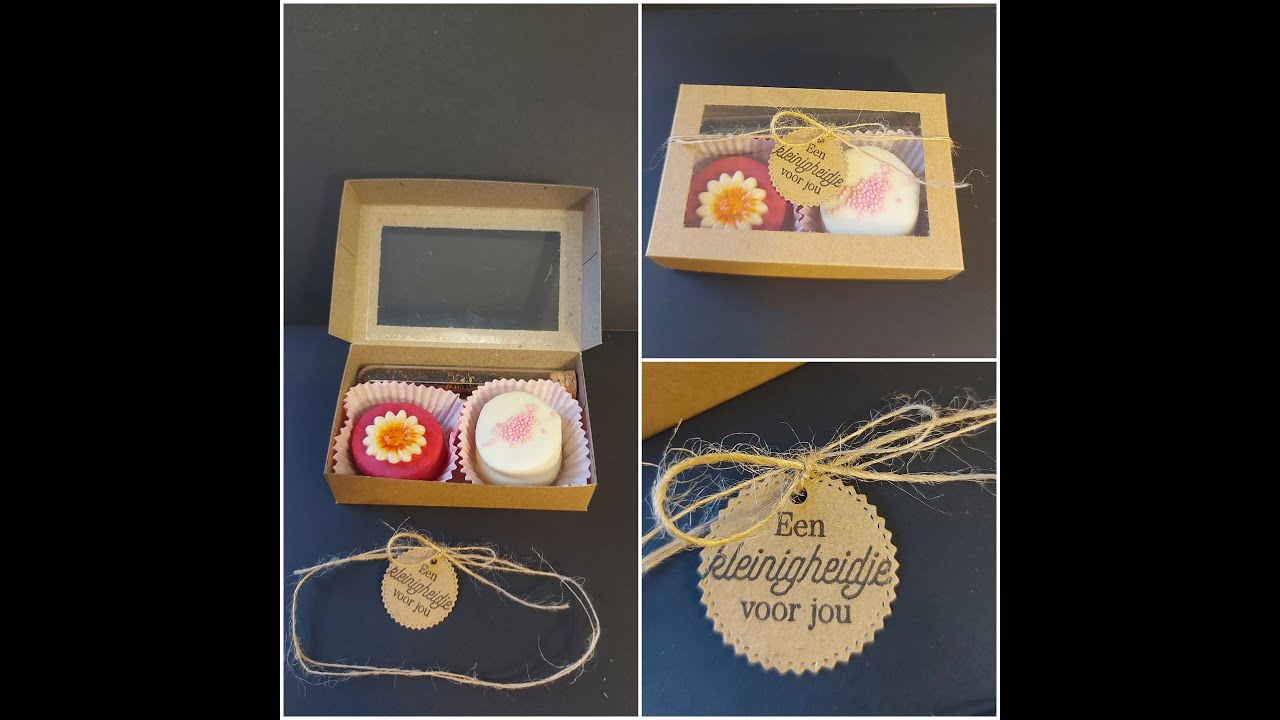 doosje voor petit fours of mini cupcake bonbon met thee of koffie