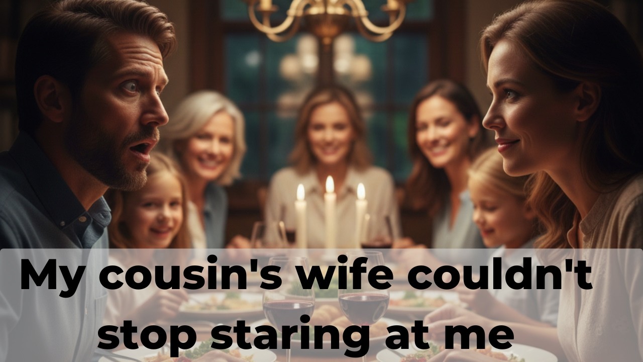 My cousin's wife couldn't stop staring at me.