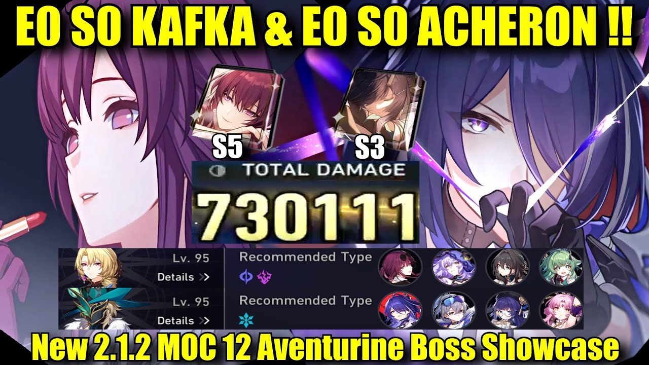 NEW MOC 12 AVENTURINE BOSS !! E0 S0 Kafka & E0 S0 Acheron Team (F2P LC) Showcase | Honkai Star Rail