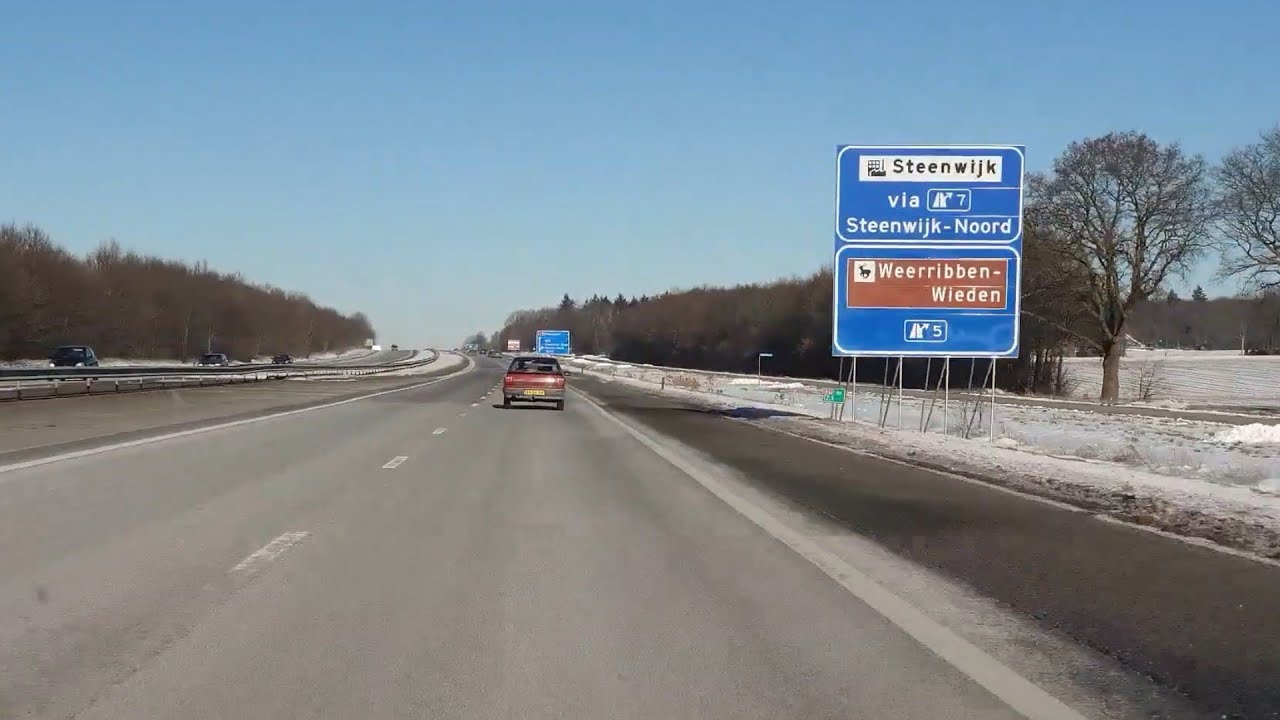 Dashcam Beelden Staphorst: A32 Knooppunt Lankhorst  -----》 A7 Knooppunt Heerenveen.
