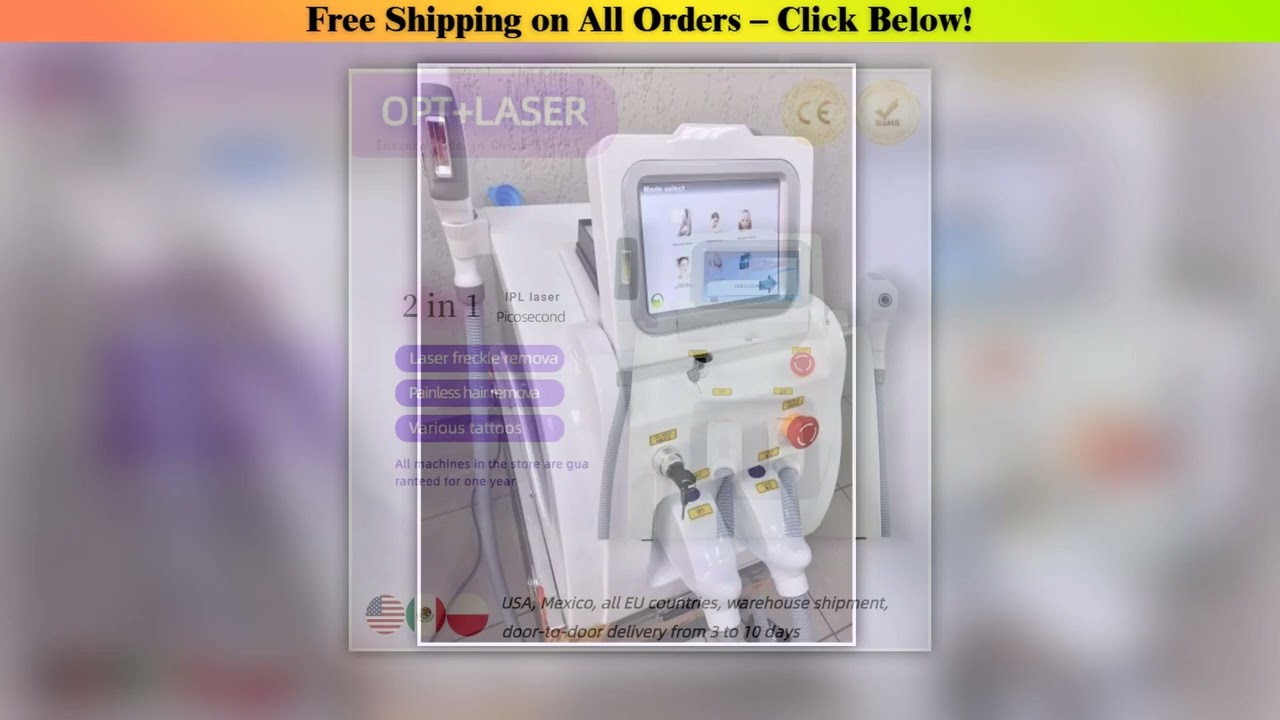 Portable Laser 2 In 1 Nd Yag Tattoo Removal Machine IPL OPT L-aser Hair Removal Machine ND YAG