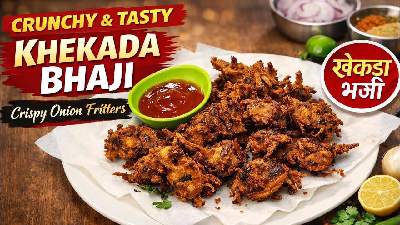 Crunchy Khekada Bhaji Recipe | Crispy Onion Pakoda | Moms Kitchen 😍🔥 #bhaji #onionbhaji #streetstyle