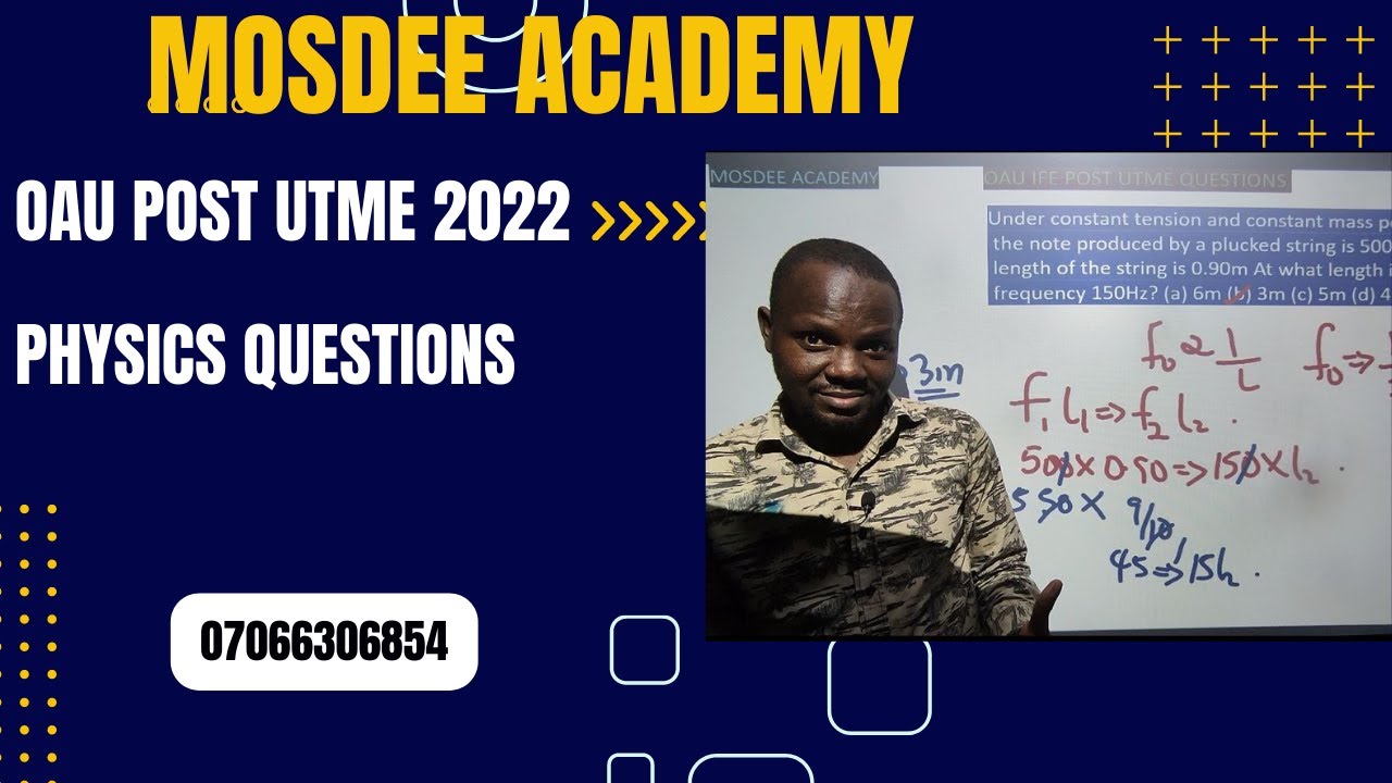 Physics Post utme 2022|OAU|Post utme| 2022 past questions
