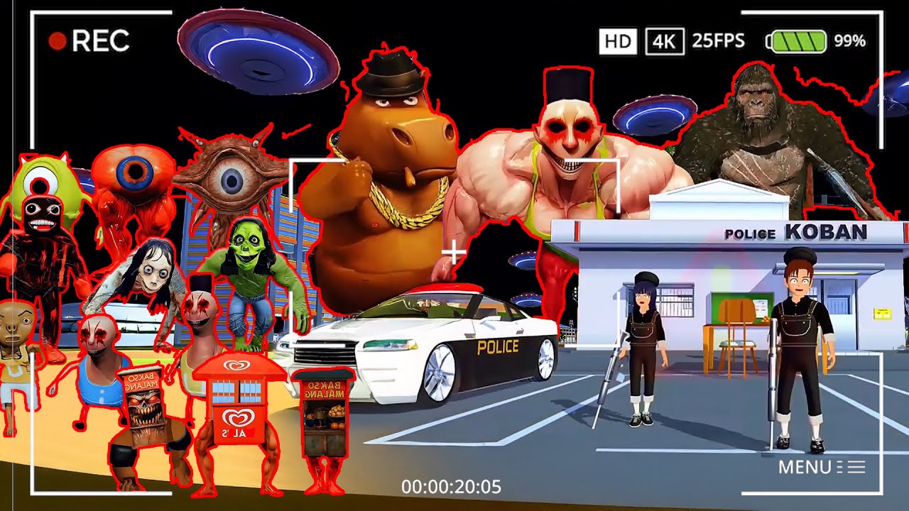 Yuta Mio Panik CCTV Rekam PASUKAN ANOMALI SEMUA MONSTER Di Kota Sakura😱Sakura School Simulator