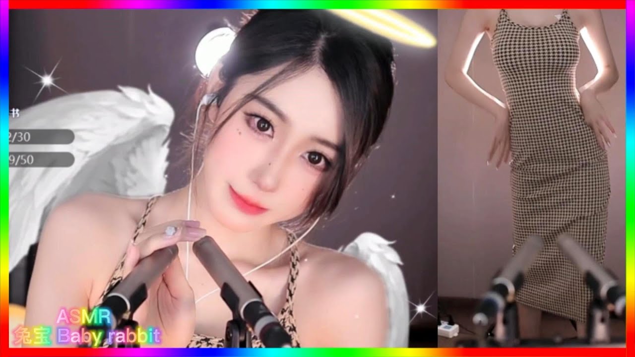 [ASMR 兔宝Baby rabbit]  ASMR  Ear touch, Mouth sounds, water hourglass  💕柳婉音Liu Wanyin