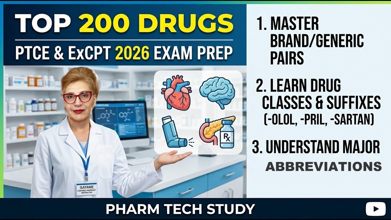 Top 200 Generic Drugs for CPhT. Updated February 2026