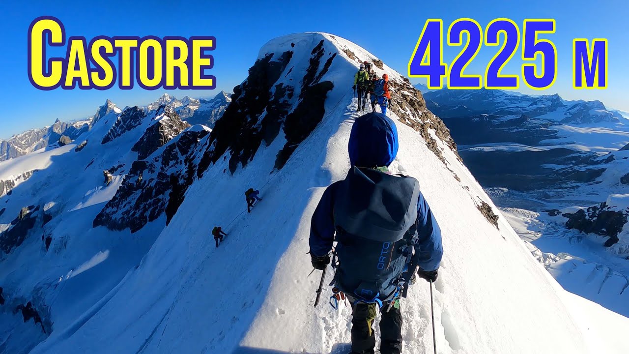 Castore 4225 m - parete ovest da rif. Guide d'Ayas