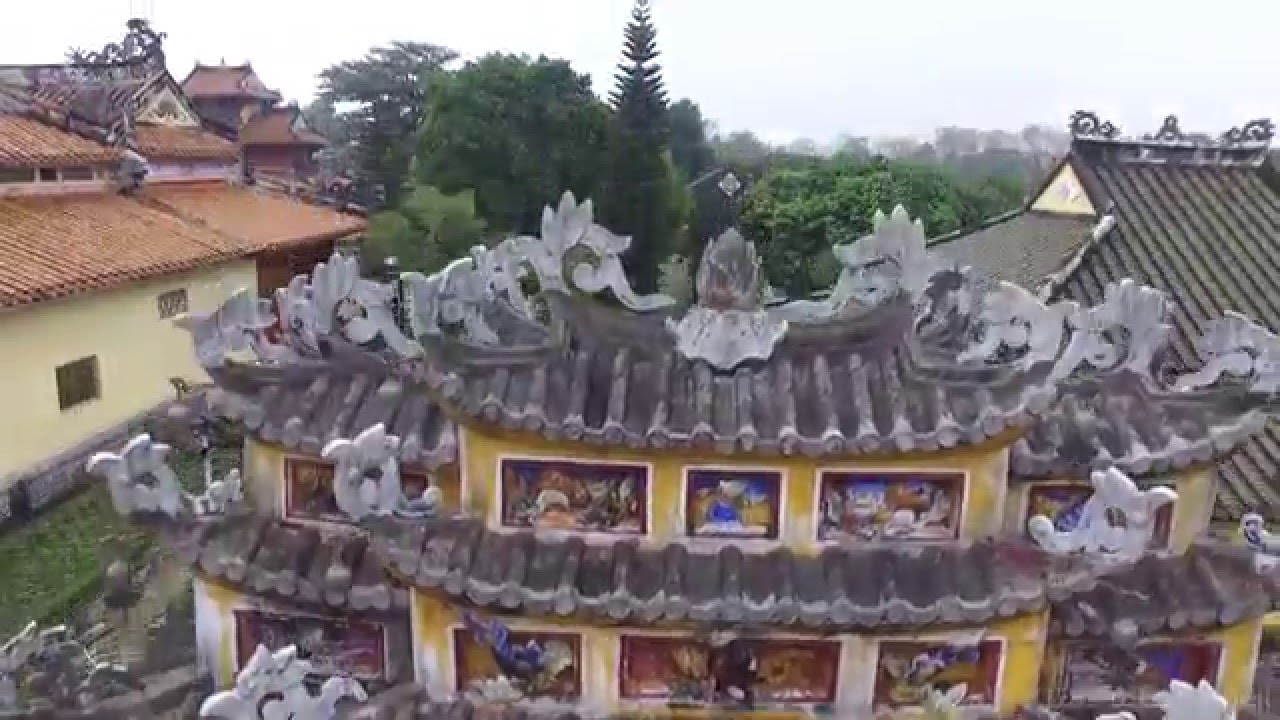 Drone Camera footage of the Imperial City, Hue - Thuận Thành, tp  Huế, Thừa Thiên Huế, Vietnam