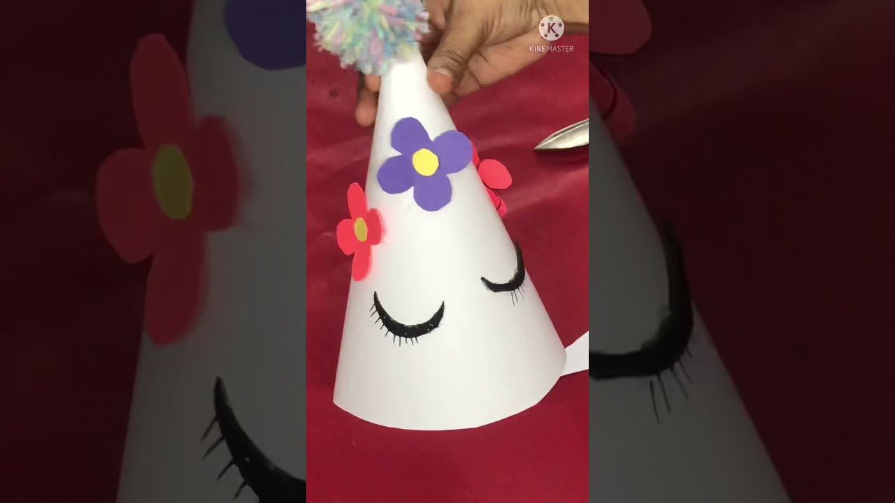 How to make birthday cap at home #shorts #birthday #cap #DIY. #unicorncartoon