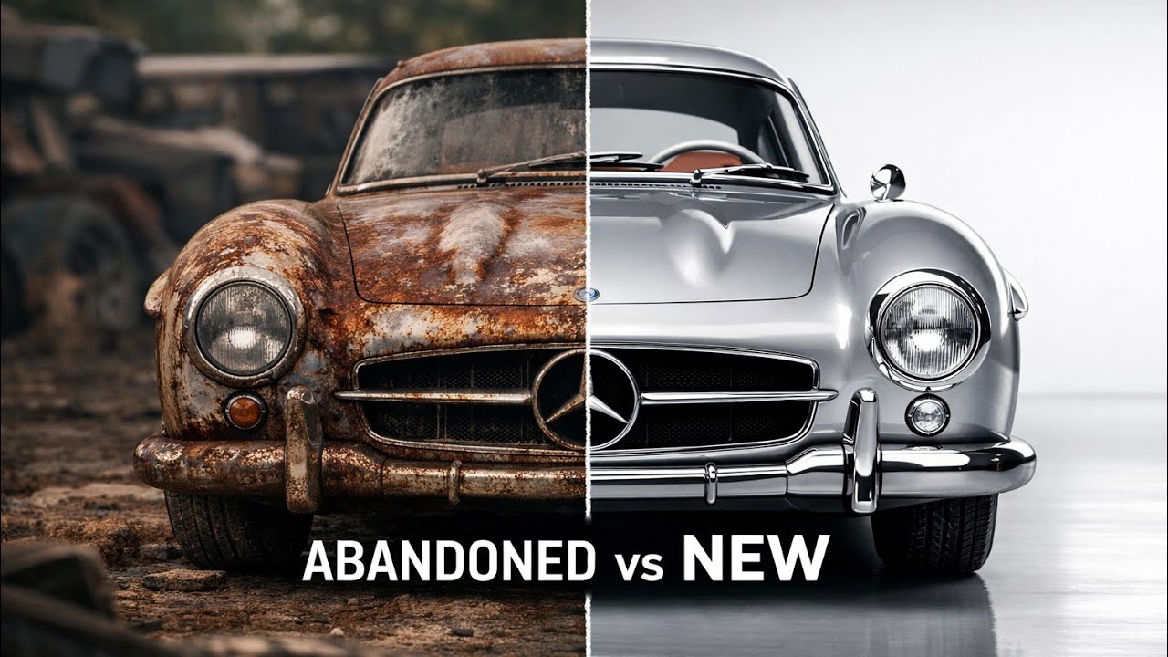 Реставрация заброшенного Mercedes 300SL Gullwing — тихая ASMR-реконструкция до совершенства