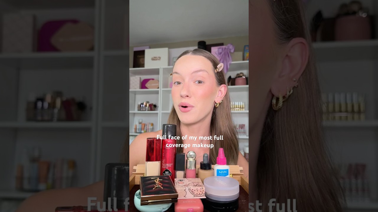 Full face of my most full coverage makeup&nbsp;#makeupchallenge #fullcoveragemakeup
