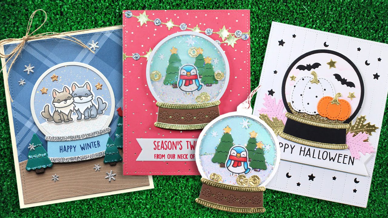 Intro to Build-A-Snow Globe + 3 cards and a tag from start to finish
