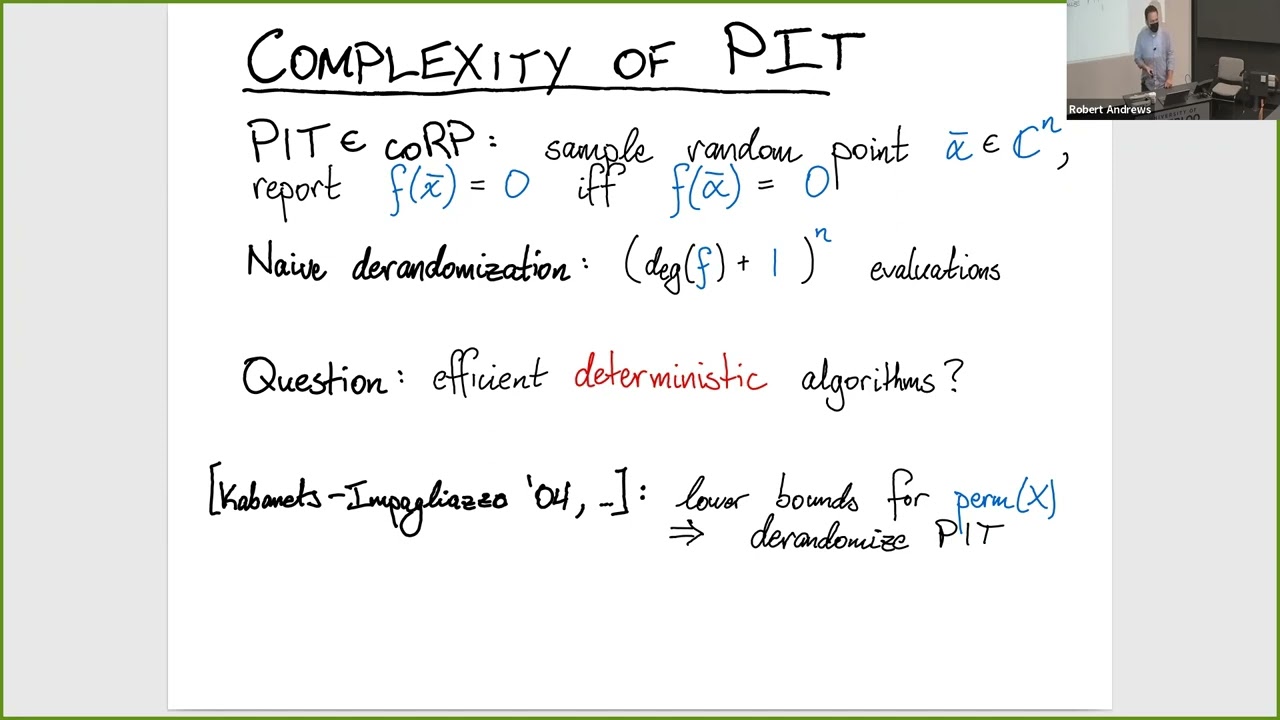 A&C Seminar: Robert Andrews - On Matrix Multiplication and Polynomial Identity Testing