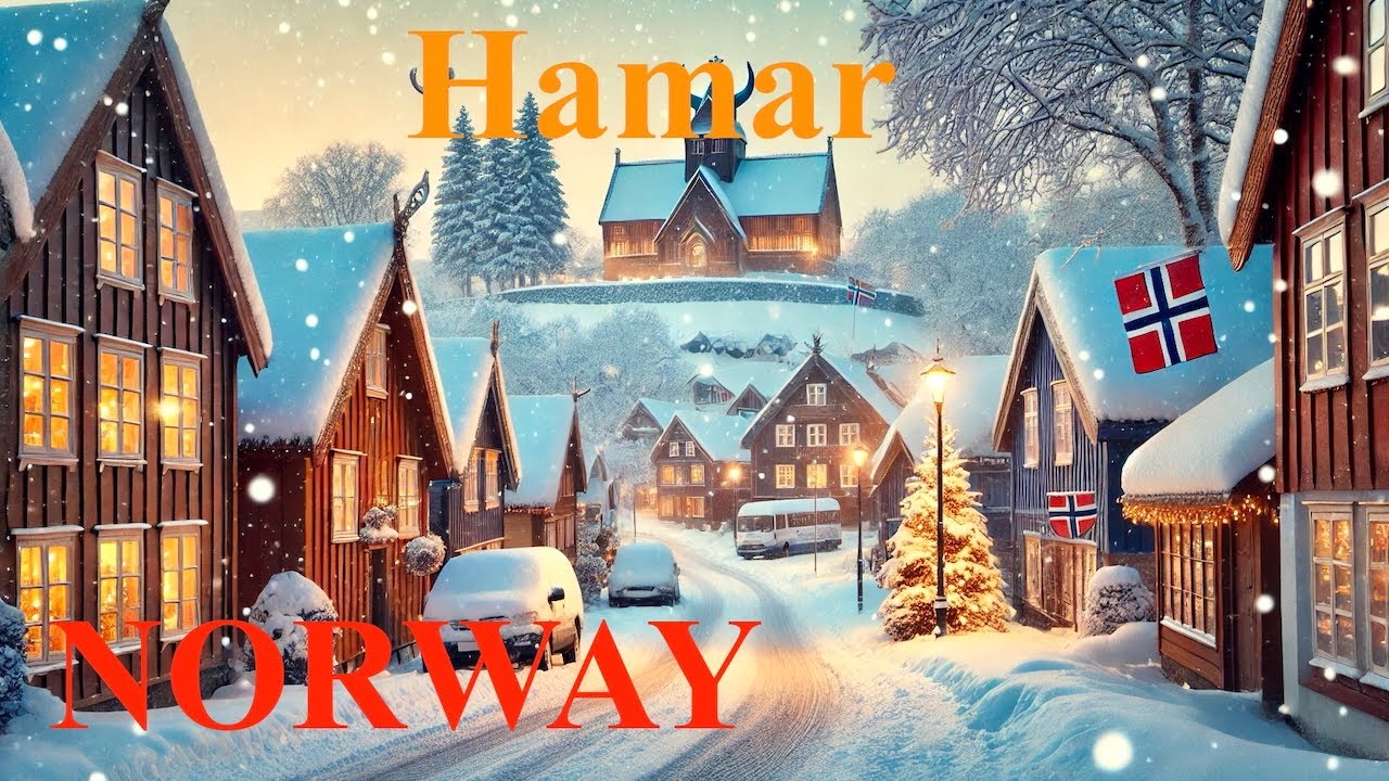 Hamar, Norway 🇳🇴 | Snowy Streets, Houses & Viking Heritage