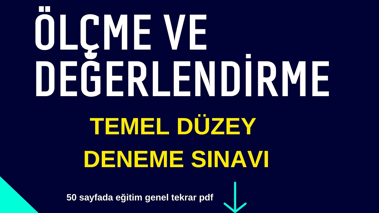 Ölçme ve Değerlendirme Çözümlü Deneme (Mini) - eğitim bilimleri genel tekrar #kpss #haber #sınav