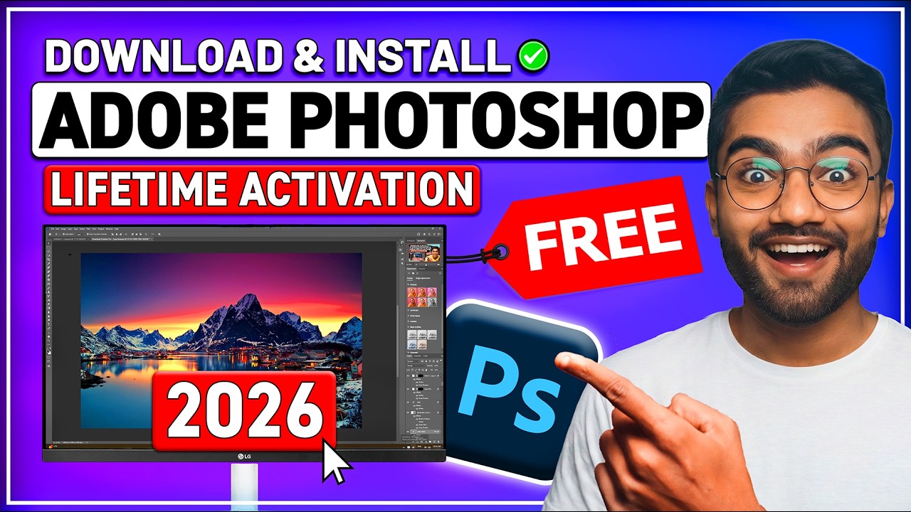 How to Download Adobe Photoshop for FREE on PC, MAC & LAPTOP (2026) | Photoshop Free Download 