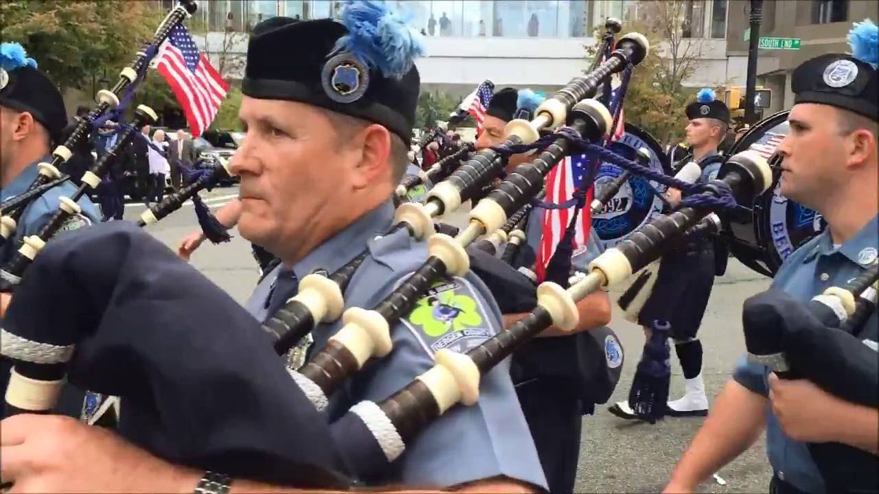 NYPD Emerald Society Pipes & Drums 9/11 Memorial Parade & Ceremony